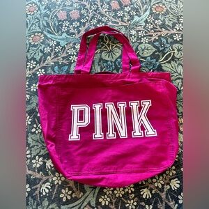 PINK Victoria's Secret Maroon Tote Bag Zipper